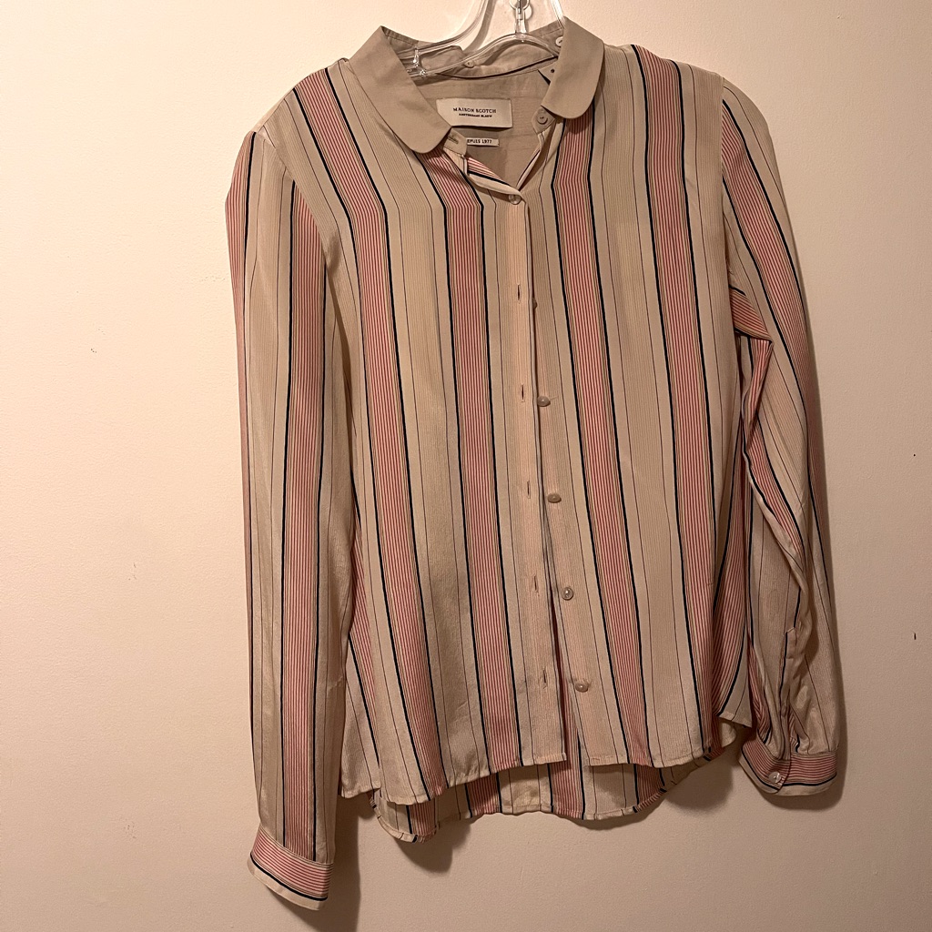 Maison Scotch Beige Blouse With Buttoned Collar